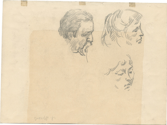 Аронов Лев Ильич. Двухсторонний лист с набросками портретов 